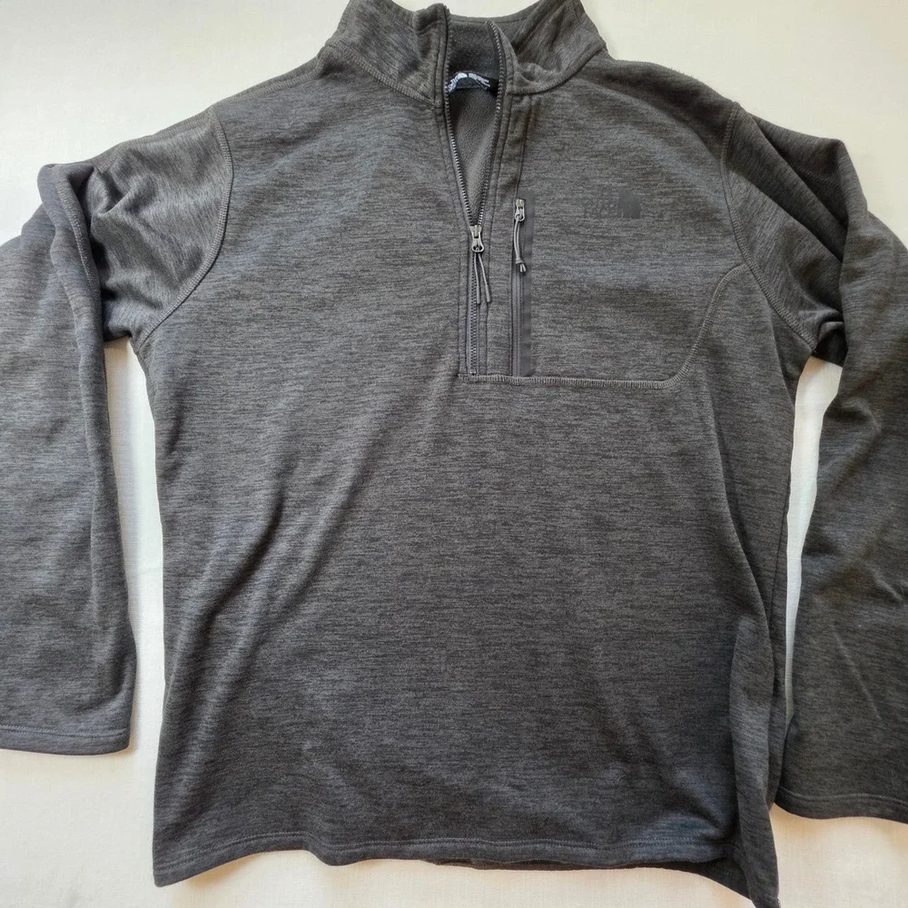 The North Face Quarter Zip Pullover Mens Medium Gray Fleece Gorpcore